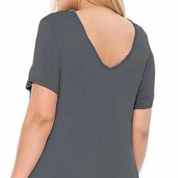 Dark Gray Asymmetrical Harem Style Dress - Picture 11 of 11